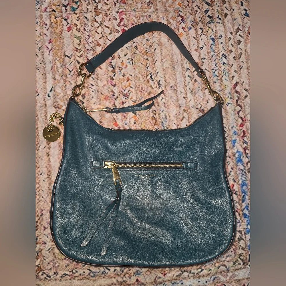 Marc Jacobs Teal Leather Hobo with Gold Hardware